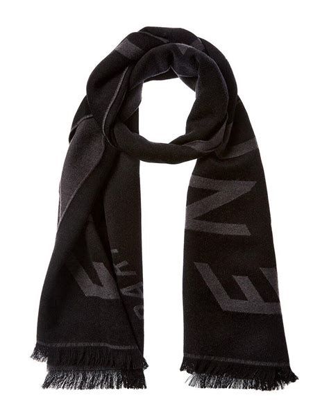 givenchy chevron wool logo scarf